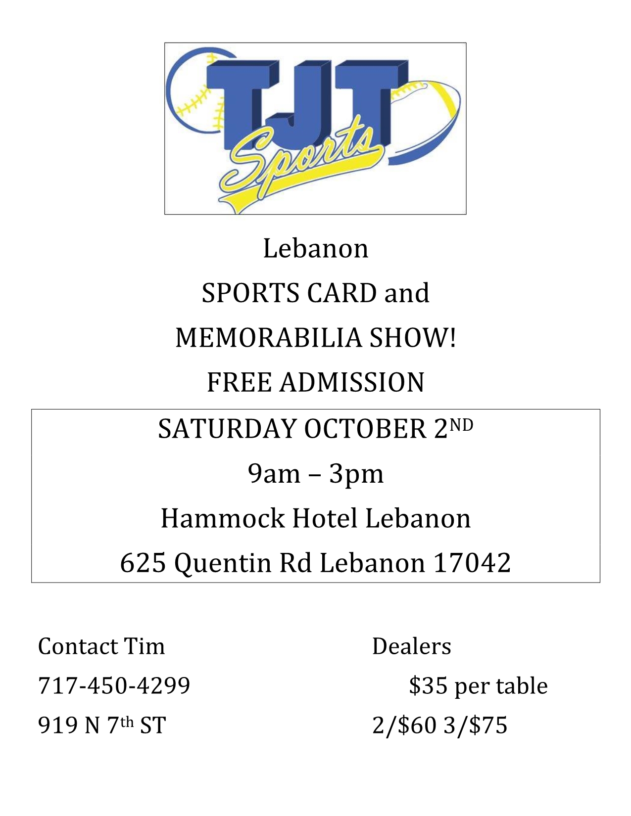 Sports Cards & Memorabilia Show in Lebanon LebTown